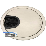 CONFURN Kabeldurchgang rund, mit Staubschutzb�rste, Zamak Edelstahl Effekt