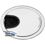 CONFURN Kabeldurchgang rund, mit Staubschutzb�rste, Zamak verchromt poliert