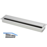 Kabeldurchgang eckig mit Staubschutzb�rste, 350x70x25 mm, Aluminium eloxiert