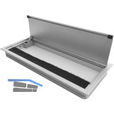 Kabeldurchgang mit Staubschutzb�rste/�ffnungsunterst�tzung, 280x120x25mm, Alu