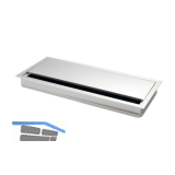 Kabeldurchgang eckig mit Staubschutzb�rste, 300x120x25 mm, Aluminium eloxiert