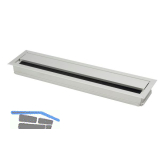 Kabeldurchgang eckig mit Staubschutzb�rste, 200x70x25 mm, Aluminium eloxiert
