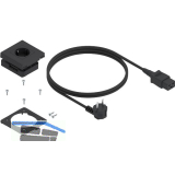 BLUM AMPEROS AC Einbausteckdose, Kunststoff schwarz matt