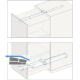 HAWA-FORTE Schrankauszug L�nge 630 mm, Tiefe 635 mm, KB lichtgrau RAL 7035