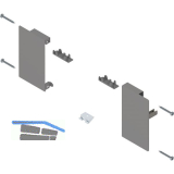 BLUM MERIVOBOX Fronthalter Innenschubkasten H�he M, Indiumgrau-matt