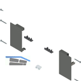 BLUM MERIVOBOX Fronthalter Innenschubkasten H�he M, Oriongrau-matt