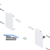 BLUM MERIVOBOX Fronthalter Innenschubkasten H�he M, Seidenwei�-matt