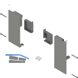 BLUM MERIVOBOX Fronthalter Innenschubkasten H�he K, Indiumgrau-matt