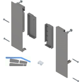 BLUM MERIVOBOX Fronthalter Innenauszug mit Reling H�he E, Indiumgrau-matt