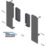 BLUM MERIVOBOX Fronthalter Innenauszug mit Reling H�he E, Oriongrau-matt