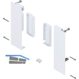 BLUM MERIVOBOX Fronthalter Innenauszug mit Reling H�he E, Seidenwei�-matt