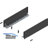 BLUM LEGRABOX pure SET H�he K, BLUMOTION S, 70kg, NL 600, Carbonschwarz