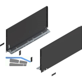 BLUM LEGRABOX pure SET H�he F, BLUMOTION S, 70Kg, NL 650, Carbonschwarz