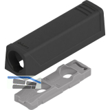 BLUM TIP-ON gerade Adapterplatte 956.1201, Kurzversion, carbonschwarz