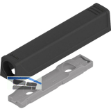 BLUM TIP-ON gerade Adapterplatte 956A1201, Langversion, carbonschwarz