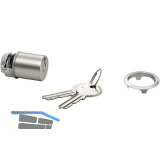 JUNIE 7638 ASS Schlie�einsatz Zylinder Sperre BN 0102, Messing vernickelt matt