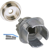 JUNIE 7614 Vierkantnuss ASS Schlie�einsatz, 7 mm Vierkantnuss, Zink roh