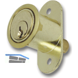 JUNIE 2960 Zylinder-Druckschloss Sperre BN 0101, Zylinder Messing poliert