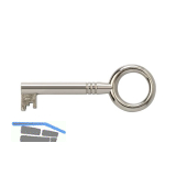JUNIE M�belschl�ssel 2, Bartbreite 6 mm, Barth�he 8 mm, vernickelt
