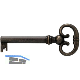 JUNIE M�belschl�ssel 4, Bartbreite 8 mm, Barth�he 8 mm, br�niert