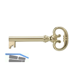 JUNIE M�belschl�ssel 4, Bartbreite 6 mm, Barth�he 8 mm, vermessingt