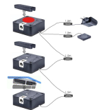 PS SOLO Elektronikschloss Set - 3 Fronten, 125 kHz, Zamak/Kunststoff schwarz