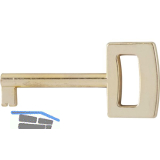 M�belschl�ssel Linz eckig Reide X, L�nge 45 mm, ZN vermessingt