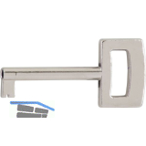 M�belschl�ssel Linz eckig Reide X, L�nge 45 mm, ZN vernickelt