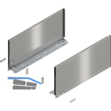 BLUM LEGRABOX pure SET H�he F, BLUMOTION S, 70Kg, NL 650, INOX