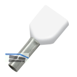 Zwillings-Aderendh�lse 0,5x8/15 mit Kragen wei�