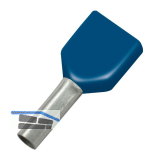 Zwillings-Aderendh�lse 0,75x8/15 mit Kragen blau