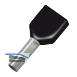 Zwillings-Aderendh�lse 1,5x8/16 mit Kragen schwarz