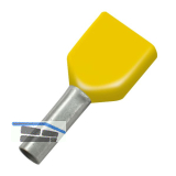 Zwillings-Aderendh�lse 6x14/26 mit Kragen gelb