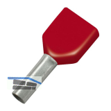 Zwillings-Aderendh�lse 10x14/26 mit Kragen rot