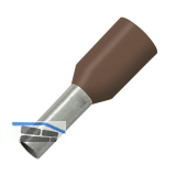 Aderendh�lse 0,14x6/12 mit Kragen braun