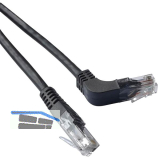 Patchkabel RJ45 CAT6, schwarz 3m mit Winkelstecker