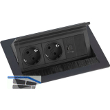EVOline Flip Top Push S 2xSchuko + USB-A- USB-C-Charger schwarz