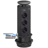 EVOline Port Steckdosenelement 3x Schuko 2x USB-Charger schwarz