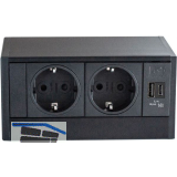 EVOline R-Dock Steckdosenelement 2 x Schuko, USB-A + C Charger schwarz