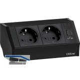 EVOline V-Dock Steckdosenelement 2 x Schuko, USB-A + C Charger schwarz