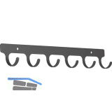 PEKA Hakenleiste Libell f�r Wandmontage, 6-fach, Stahlblech Anthrazit