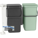 BRABANTIA Einbau-Abfallsammler Sort & Go 2 x 12 Liter Kunststoff Gr�n/Grau