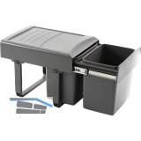 EKOTECH Einbau-Abfallsammler Mega 40 2 x 15 Liter Kunststoff grau