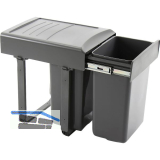 EKOTECH Einbau-Abfallsammler Mega 40 2 x 20 Liter Kunststoff grau