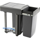 EKOTECH Einbau-Abfallsammler Mega 45 2 x 26 Liter Kunststoff grau