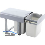 EKOTECH Einbau-Abfallsammler Ekko 40 1 x 16/2 x 8 Liter Kunststoff grau