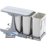 EKOTECH Einbau-Abfallsammler Patty 30 3 x 8 Liter Kunststoff grau