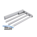 Geschirrtuch-Auszug Eris 3-armig 300 mm Alu eloxiert natur