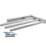 Geschirrtuch-Auszug Pluto 3-armig 444 mm Alu eloxiert matt