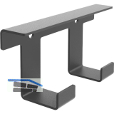 PEKA Hakenleiste 2 Haken Pecasa Stahlblech mit Feinstruktur schwarz